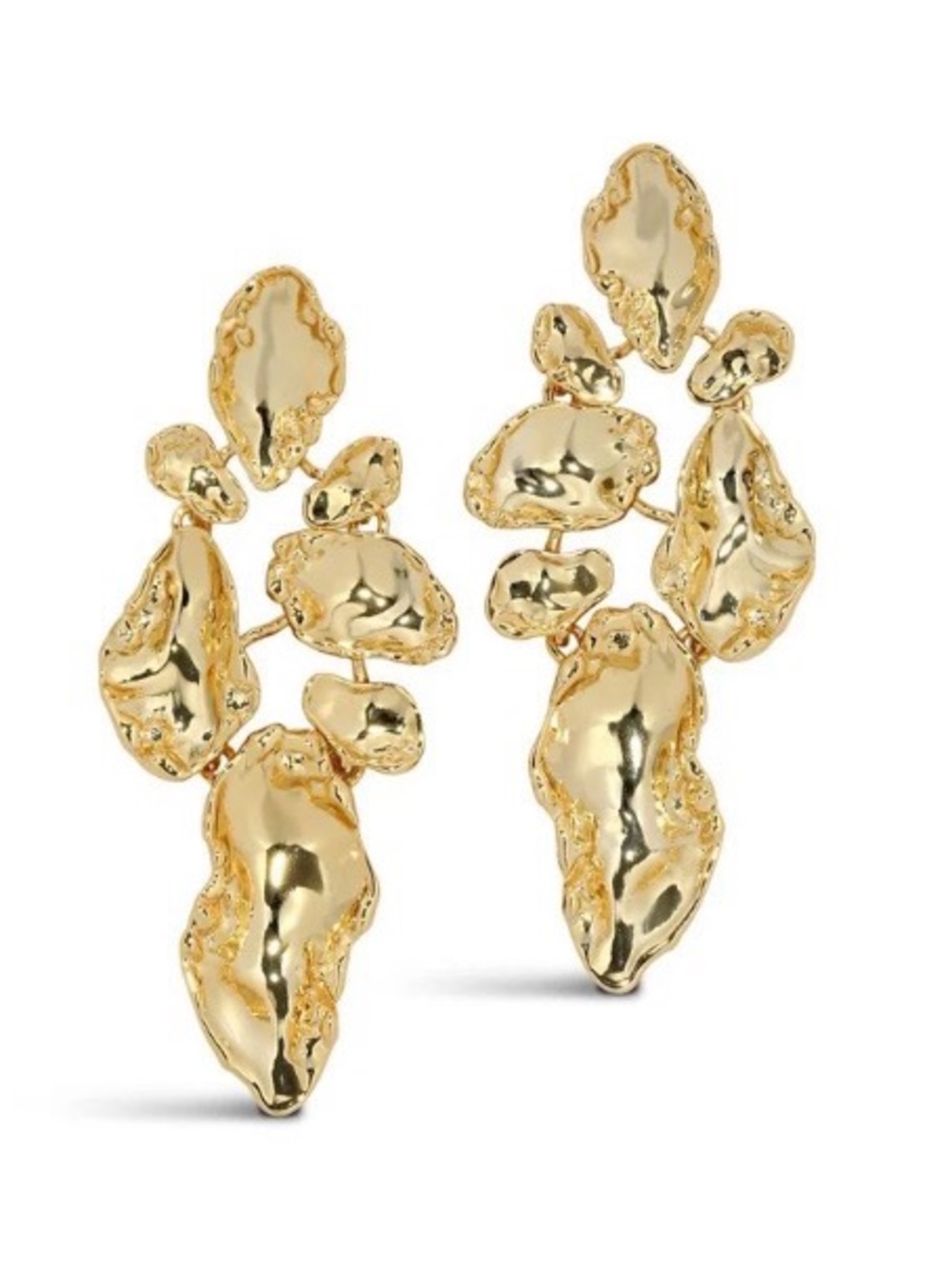 NEW Alexis Bittar Brut Mosaic Earrings Gold AU21